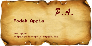 Podek Appia névjegykártya